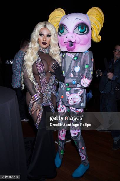 Qwerrrk and Kimora Blac attend "RuPaul's Drag Race" Season 9 Premiere Party & Meet The Queens Event at PlayStation Theater on March 7, 2017 in New...