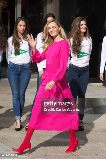 Model Valentina Zenlayaeva presents the new Corte Ingles store Spring Campaigne 2017 at the El Corte Ingles Serrano store on March 8, 2017 in Madrid,...