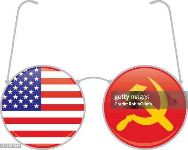 usa flag hammer and sickle - hammer-and-sickle stock illustrations