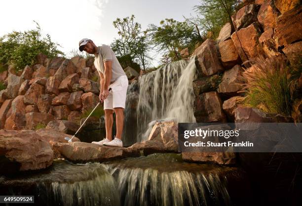 Maximillian Kieffer of Germany poses for a picture during the pro am prior to the start of the Hero Indian Open at Dlf Golf and Country Club on March...