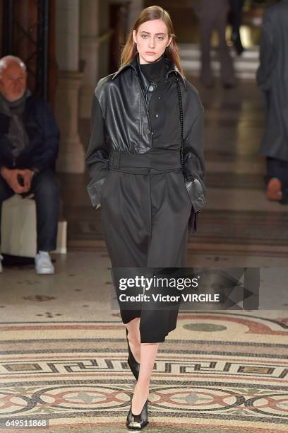 Model walks the runway during the Stella McCartney Ready to Wear fashion show as part of the Paris Fashion Week Womenswear Fall/Winter 2017/2018 on...