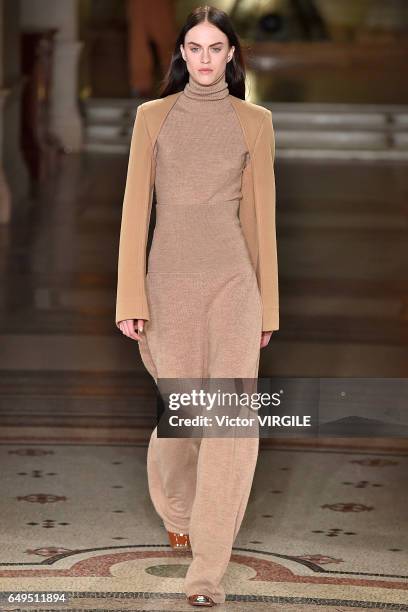 Model walks the runway during the Stella McCartney Ready to Wear fashion show as part of the Paris Fashion Week Womenswear Fall/Winter 2017/2018 on...