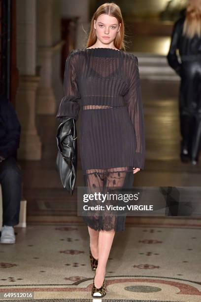 Model walks the runway during the Stella McCartney Ready to Wear fashion show as part of the Paris Fashion Week Womenswear Fall/Winter 2017/2018 on...