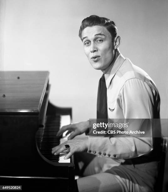 Portrait of country singer Jimmy Dean, host of the The Jimmy Dean Show, a music and variety television show. March 25, 1957. Hollywood, CA.