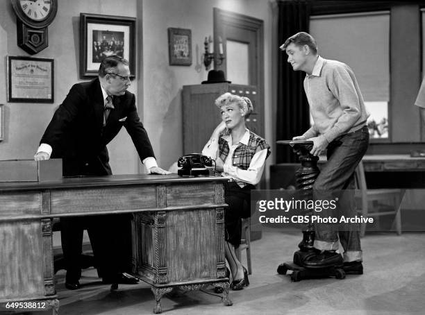 Gale Gordon , Eve Arden , and Richard Crenna star in the CBS television program, "Our Miss Brooks" episode titled, Living Statues, originally...