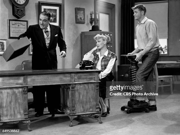 Gale Gordon , Eve Arden , and Richard Crenna star in the CBS television program, "Our Miss Brooks" episode titled, Living Statues, originally...