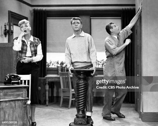 Eve Arden , Richard Crenna , and Robert Rockwell star in the CBS television program, "Our Miss Brooks" episode titled, Living Statues, originally...