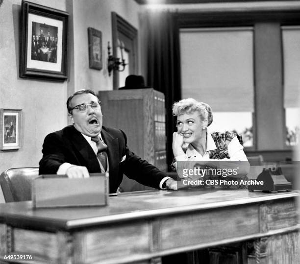 Gale Gordon and Eve Arden star in the CBS television program, "Our Miss Brooks" episode titled, Living Statues, originally broadcast November 7,...