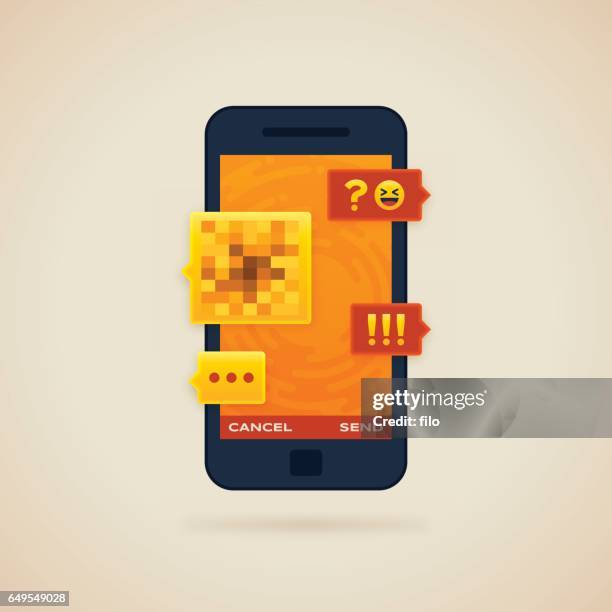 sexting mobile phone chat - sexual harassment stock illustrations