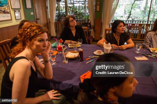 Women meet at the Women's Strike Bangkok to discuss the furture of women's rights and stand in solidarity with women around the world on March 8,...