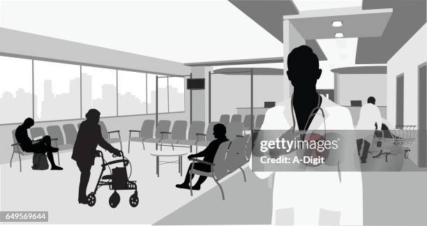 ilustrações de stock, clip art, desenhos animados e ícones de patient waiting room - andador