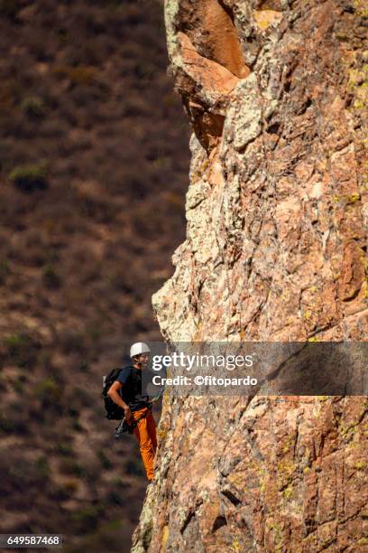 rock climbers at peña de bernal - bernal heights park stock pictures, royalty-free photos & images