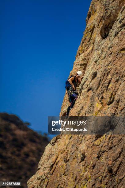 rock climbers at peña de bernal - bernal heights park stock pictures, royalty-free photos & images