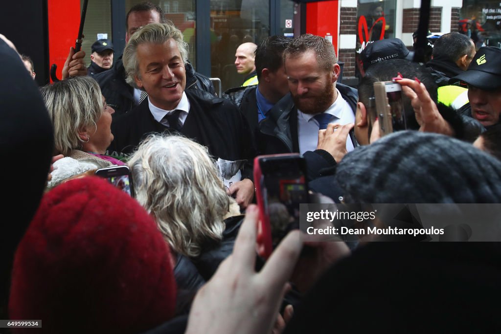 Gert Wilders Campaigns Ahead of Dutch General Elections