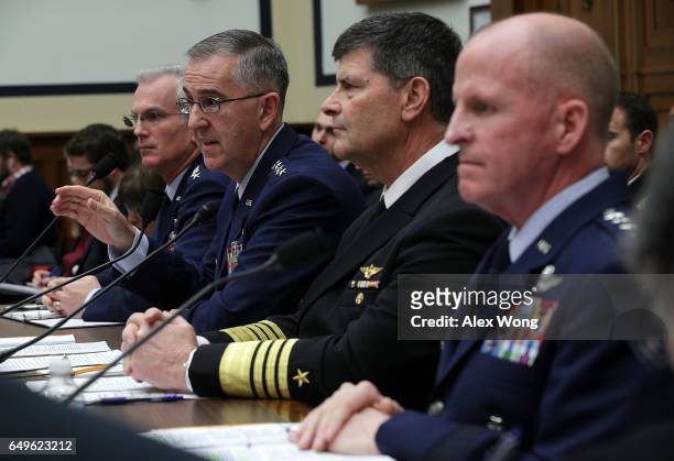 Vice Chairman of the Joint Chiefs of Staff Air Force Gen. Paul Selva, Commander of the U.S. Strategic Command Air Force Gen. John Hyten, Vice Chief...