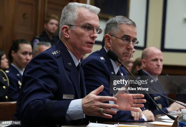 Vice Chairman of the Joint Chiefs of Staff Air Force Gen. Paul Selva, Commander of the U.S. Strategic Command Air Force Gen. John Hyten, and Vice...