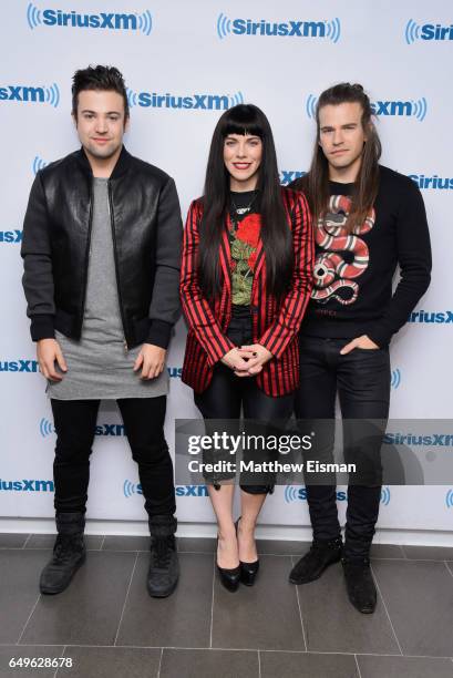 Musicians Neil Perry, Kimberly Perry and Reid Perry of The Band Perry visit at SiriusXM Studios on March 8, 2017 in New York City.