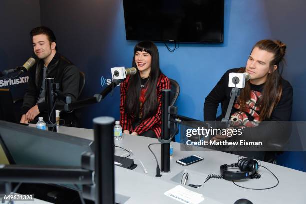 Musicians Neil Perry, Kimberly Perry and Reid Perry of The Band Perry visit at SiriusXM Studios on March 8, 2017 in New York City.