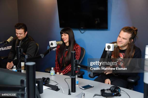 Musicians Neil Perry, Kimberly Perry and Reid Perry of The Band Perry visit at SiriusXM Studios on March 8, 2017 in New York City.