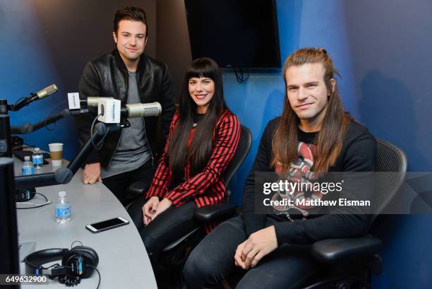 Musicians Neil Perry, Kimberly Perry and Reid Perry of The Band Perry visit at SiriusXM Studios on March 8, 2017 in New York City.