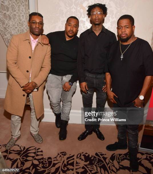 Record Producer Bangladesh, Ray Daniels, 21 Savage and Chubbie Baby attend a Private Dinner Supporting Candidate Kwanza Hall at the Georgian Terrace...