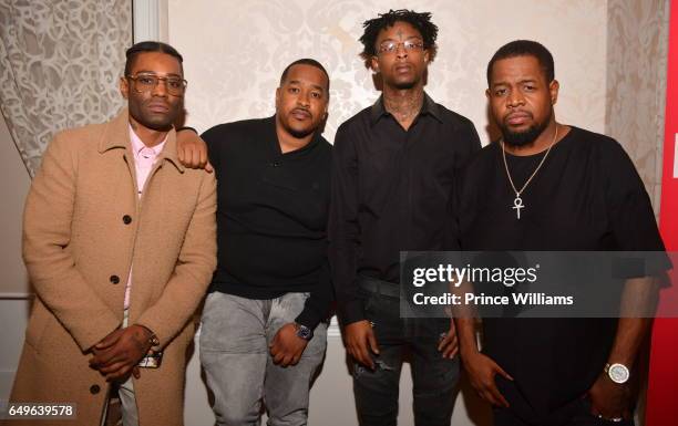 Record Producer Bangladesh, Ray Daniels, 21 Savage and Chubbie Baby attend a Private Dinner Supporting Candidate Kwanza Hall at the Georgian Terrace...