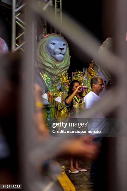 brazilian carnival. parade of the samba school água na boca on avenida princesa isabel, in ilhabela, brazil, on february 28, 2017. - água stock pictures, royalty-free photos & images