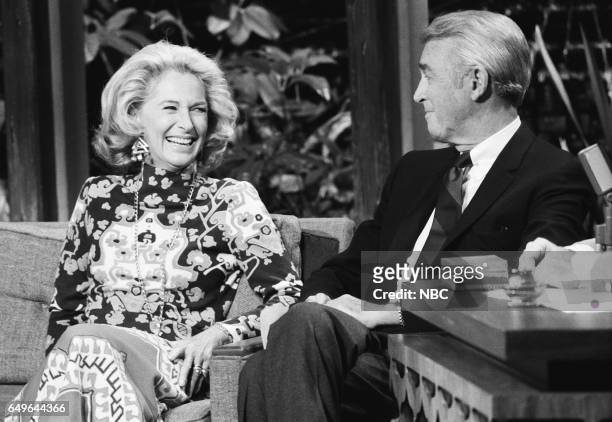 Pictured: oFormer model Gloria Hatrick McLean with her husband and Actor Jimmy Stewart on February 15th, 1971--