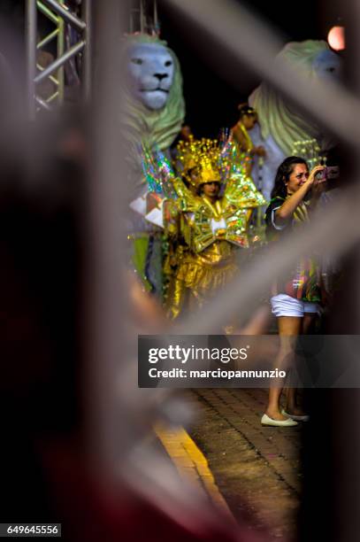 carnaval brasileño. desfile de la samba de la escuela água na boca en avenida princesa isabel, en ilhabela, brasil, el 28 de febrero de 2017. - água fotografías e imágenes de stock