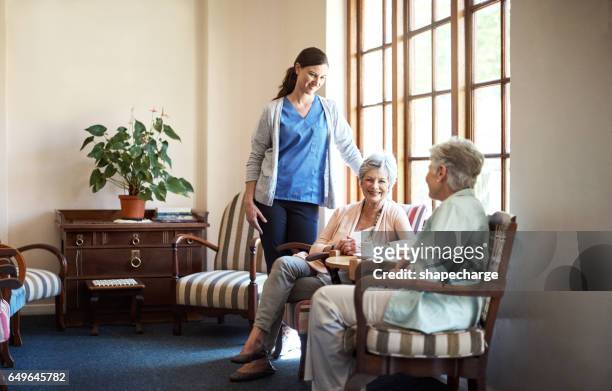 they've been good old friends for all these years - assisted living community stock pictures, royalty-free photos & images
