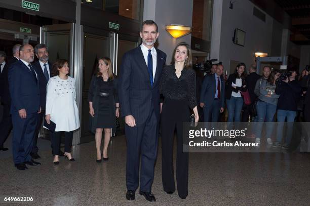 King Felipe VI of Spain and Queen Letizia of Spain attend tribute concert 'In Memoriam' for terrorism victims at the Auditorio Nacional de Musica on...