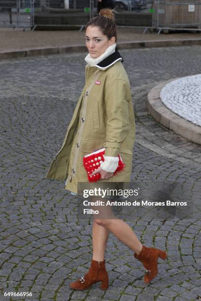 Guest attends the Miu Miu show as part of the Paris Fashion Week Womenswear Fall/Winter 2017/2018 on March 7, 2017 in Paris, France.