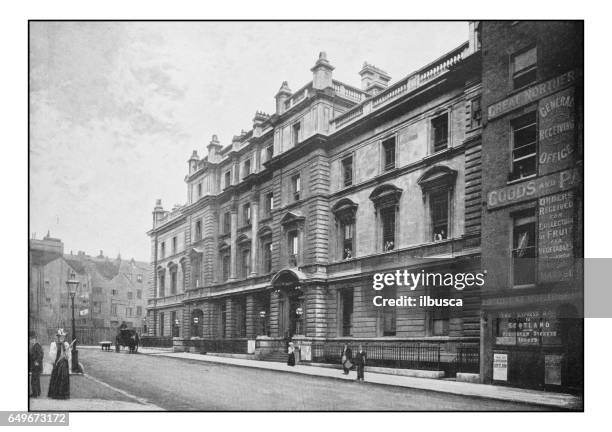antique london's photographs: bow street police court - bond street london stock illustrations