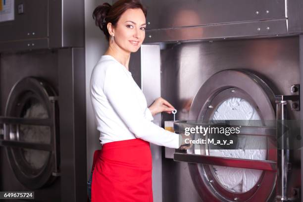 at laundry service. - tumble dryer sheets stock pictures, royalty-free photos & images