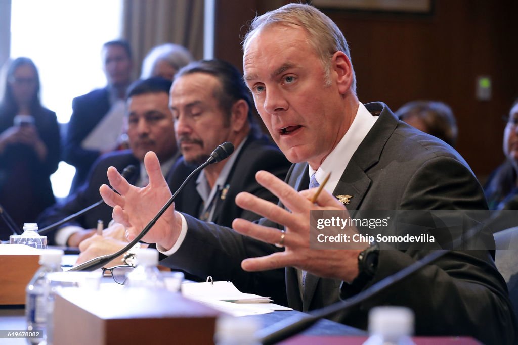 Interior Secretary Ryan Zinke Testifies At Senate Indian Affairs Committee Hearing