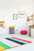 White room and colorful additions
