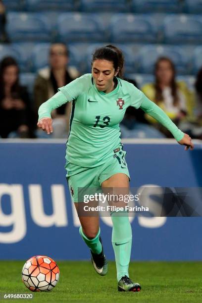 Fatima Pinto of Portugal during the Algarve Cup Tournament Match between Portugal W and Canada W on March 6, 2017 in Loulé, Portugal.