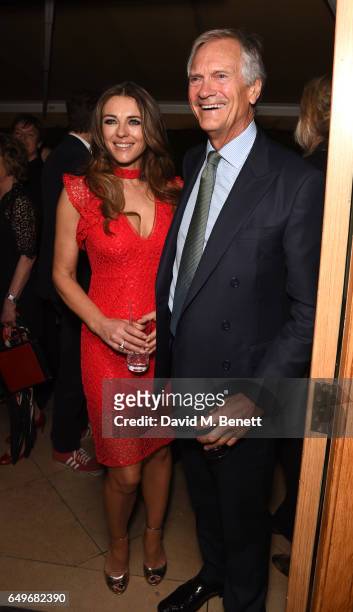 Elizabeth Hurley and Charles Delevingne attend the World Premiere after party for "The Time Of Their Lives" at 5 Hertford Street on March 8, 2017 in...