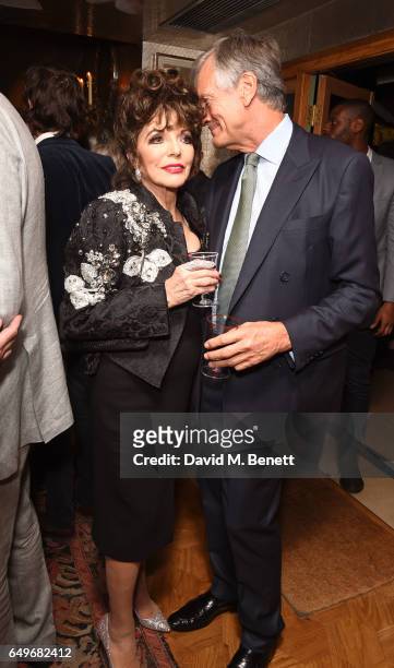 Joan Collins and Charles Delevingne attend the World Premiere after party for "The Time Of Their Lives" at 5 Hertford Street on March 8, 2017 in...