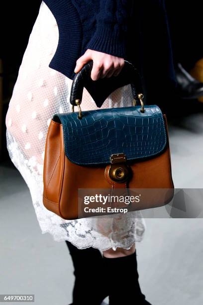 Bag detail at the runway during Burberry show at the London Fashion Week February 2017 collections on February 20, 2017 in London, England.