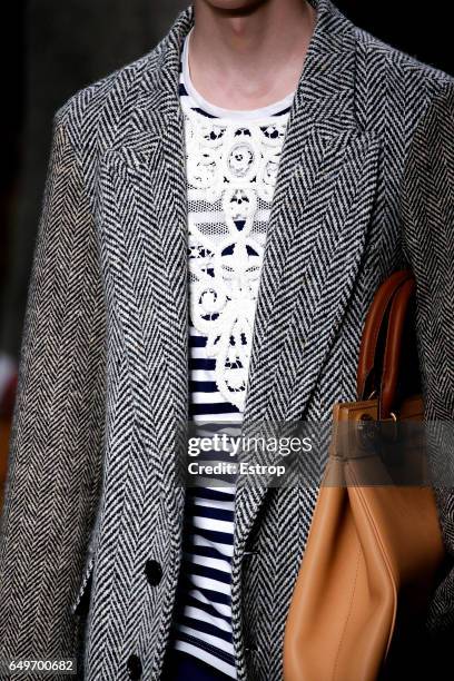 Cloth detail at the runway during Burberry show at the London Fashion Week February 2017 collections on February 20, 2017 in London, England.