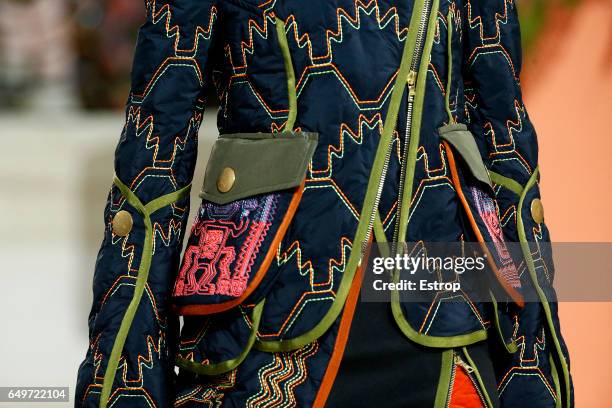 Cloth detail at the runway during Peter Pilotto show at the London Fashion Week February 2017 collections on February 19, 2017 in London, England.