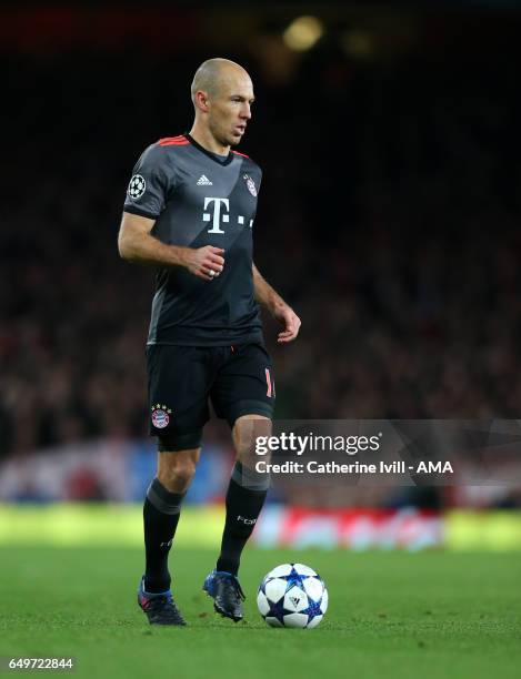 Arjen Robben of Bayern Munich during the UEFA Champions League Round of 16 second leg match between Arsenal FC and FC Bayern Muenchen at Emirates...