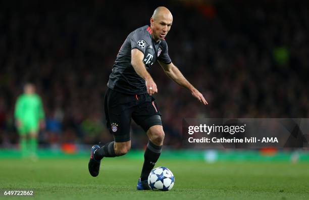 Arjen Robben of Bayern Munich during the UEFA Champions League Round of 16 second leg match between Arsenal FC and FC Bayern Muenchen at Emirates...