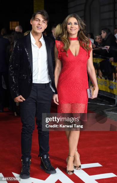 Damian Hurley and Elizabeth Hurley attend the World Premiere of 'The Time Of Their Lives' at the Curzon Mayfair on March 8, 2017 in London, United...