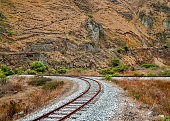 Empty Railway Andean Scene Alausi Ecuador