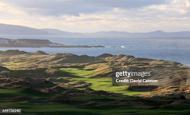 Polarising filter used and a small time lapse camera pole removed behind the green: A view of the new 572 yards par 5, seventh hole designed by...