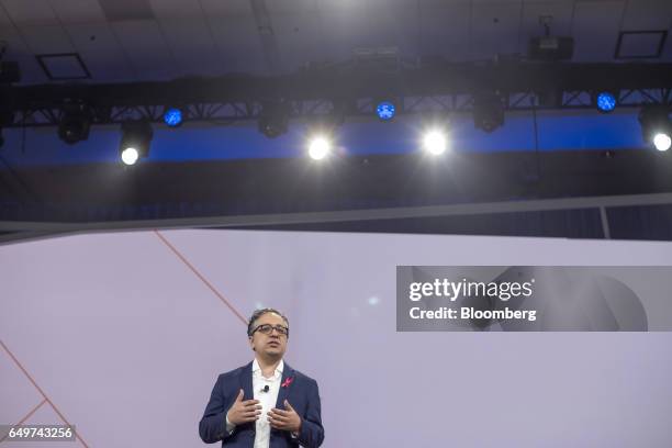 Tariq Shaukat, president of customers for cloud services at Google Inc., speaks during the company's Cloud Next '17 event in San Francisco,...