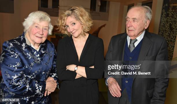 Shirley Williams, Debra Gillett and Ben Hooberman attend the press night after party for The Donmar's production of "Limehouse" at The Hospital Club...