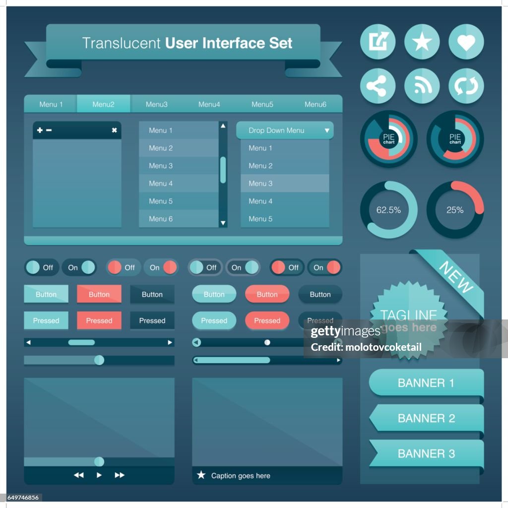 Modern Translucent Graphical User Interface Set High-Res Vector Graphic ...
